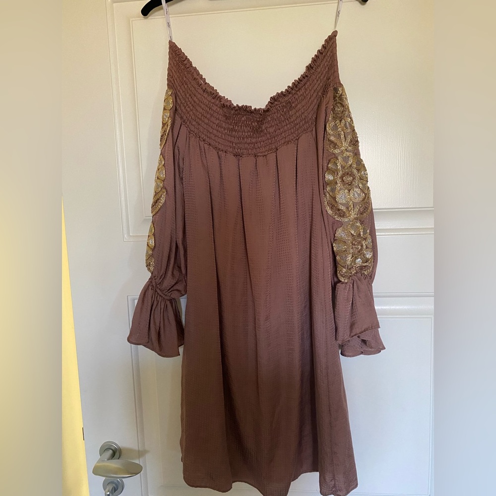 Off the Shoulder Embroidered Dress